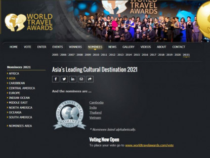 Chuyển động - Bình chọn cho Du lịch Việt Nam tại Giải thưởng Du lịch Thế giới