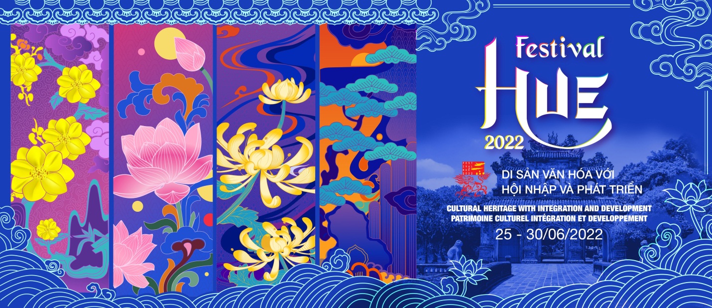 Poster của Festival Huế 2022 là hình ảnh của 4 mùa hoa