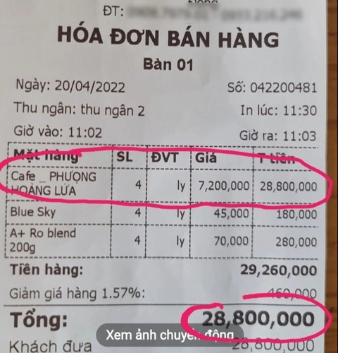 Chủ quán phản hồi vụ 4 ly cà phê giá gần 30 triệu đồng ở Bảo Lộc - 1
