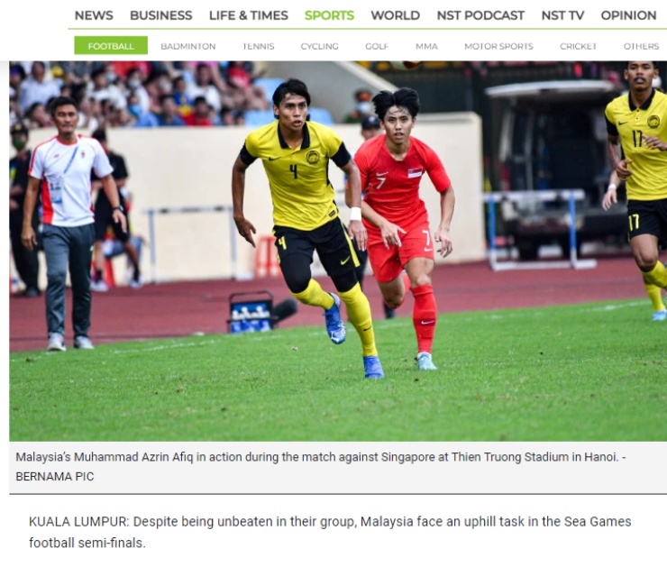 Báo Malaysia lo đội nhà gặp vận đen trước U23 Việt Nam ở bán kết SEA Games - 3