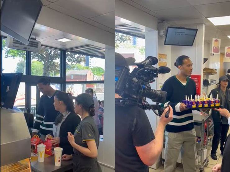 Liverpool hụt top 4, Van Dijk đi bán đồ ăn ở McDonald - 2