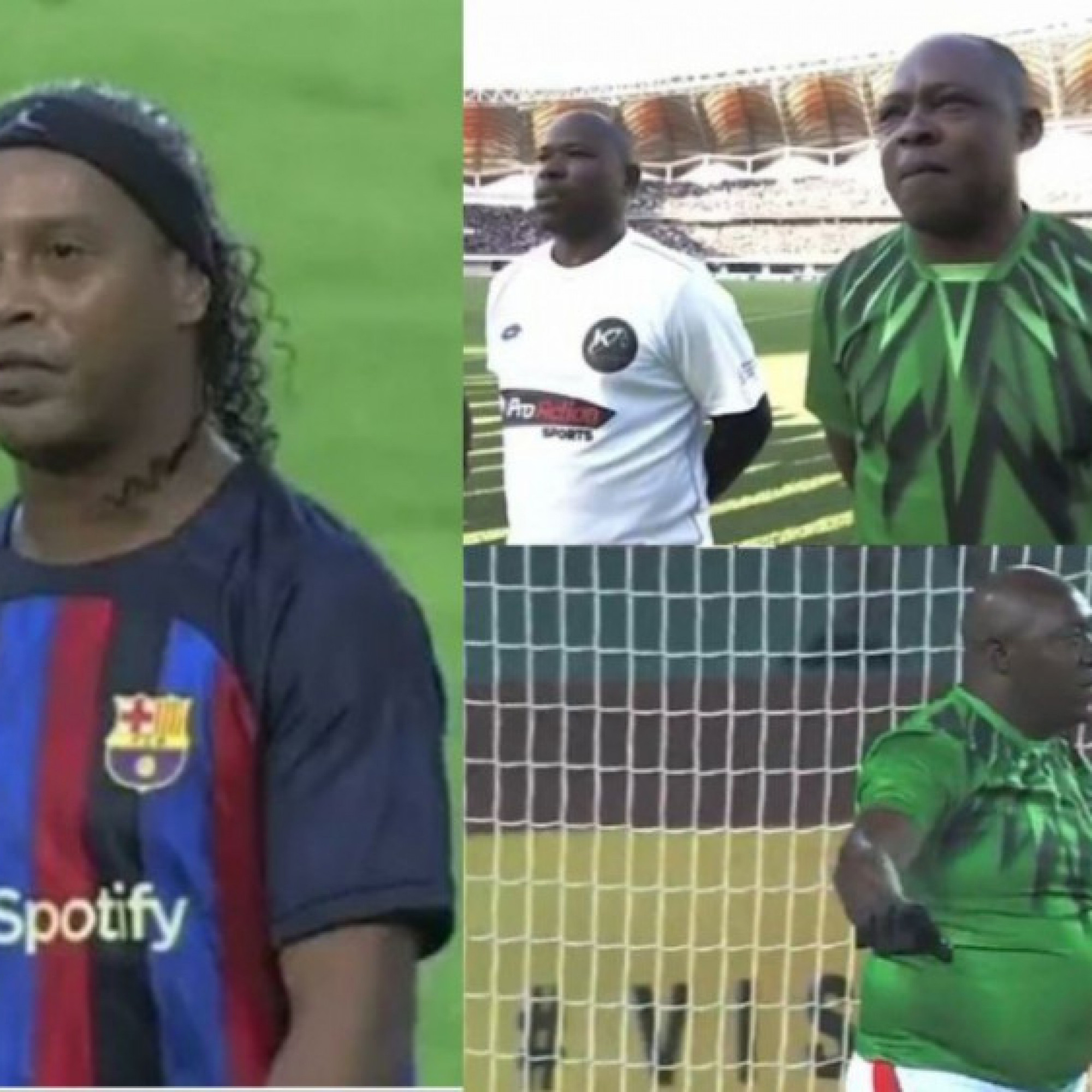  - “Phù thủy” Ronaldinho 43 tuổi “làm xiếc” trên sân khiến đối thủ ngã khuỵu