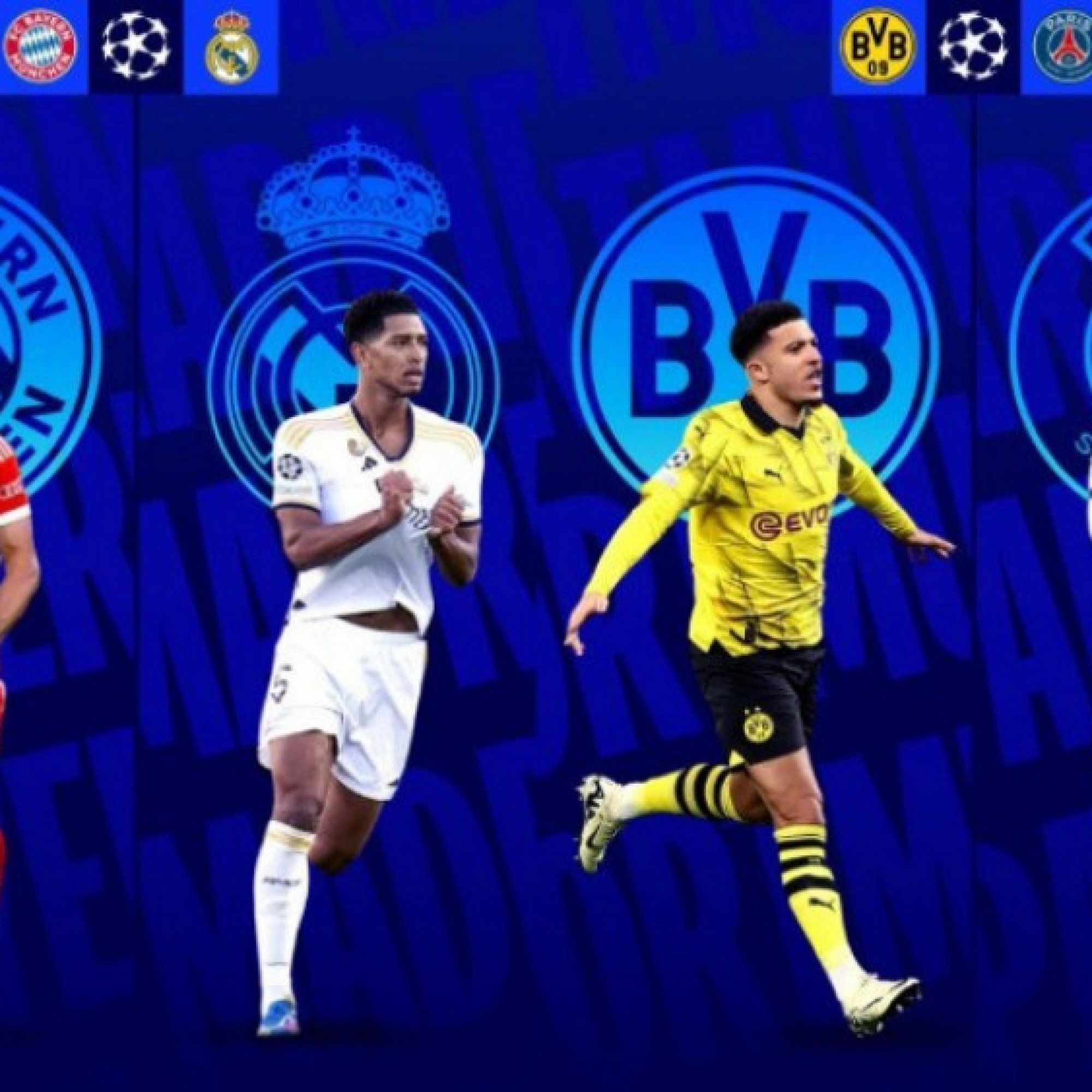  - 4 anh hào bán kết Cúp C1: Nảy lửa Bayern Munich - Real Madrid, PSG tái đấu Dortmund