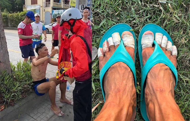 “Dị nhân” Nguyễn Văn Long vỡ òa về đích khi chạy xuyên Việt gần 2000km - 2