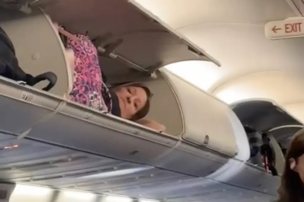 Hành khách đi máy bay gây sốc khi ngủ trong khoang chứa hành lý trên cao! - 1