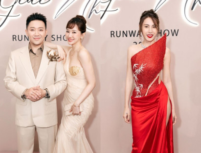 Giải trí - Vợ chồng Trấn Thành - Hari Won dính như sam, ca sĩ Thủy Tiên đẹp kiêu kỳ tham dự show thời trang
