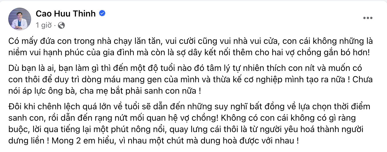 Bác sĩ Cao Hữu Thịnh ẩn ý việc Xoài Non và Xemesis trục trặc hôn nhân vì vấn đề con cái - 1