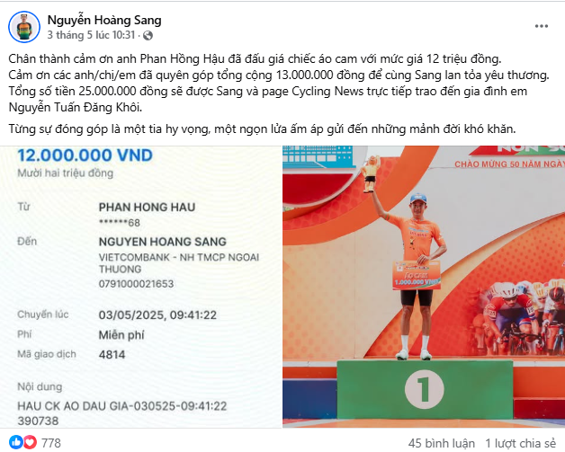 Loạt VĐV đua xe đạp đấu giá áo đấu ủng hộ các hoàn cảnh khó khăn trong chương trình “Mái ấm gia đình Việt” - 4