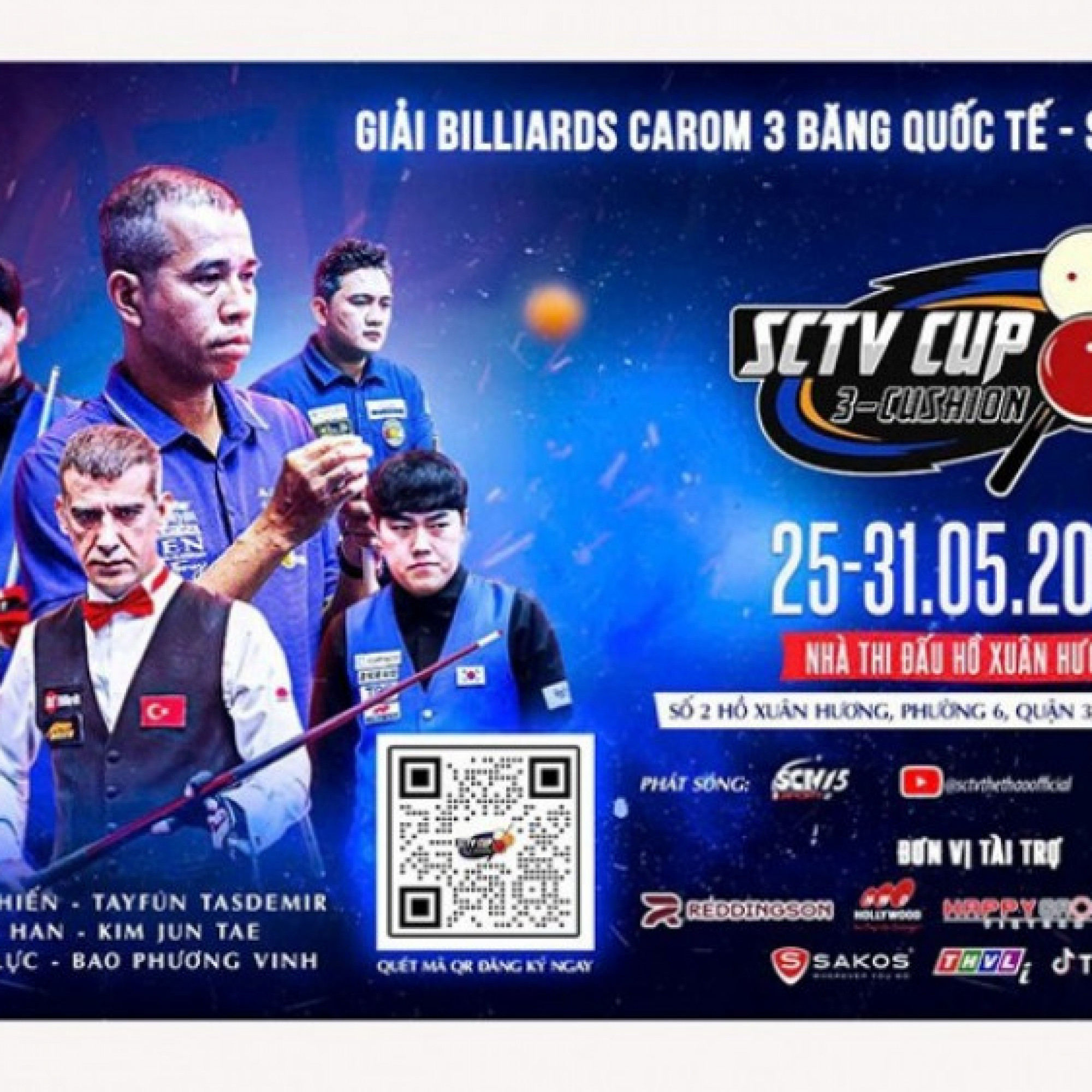  - SCTV Cup 2025: Đại chiến Billiards Carom 3 băng – 500 triệu đồng cho nhà vô địch, siêu sao toàn cầu hội tụ