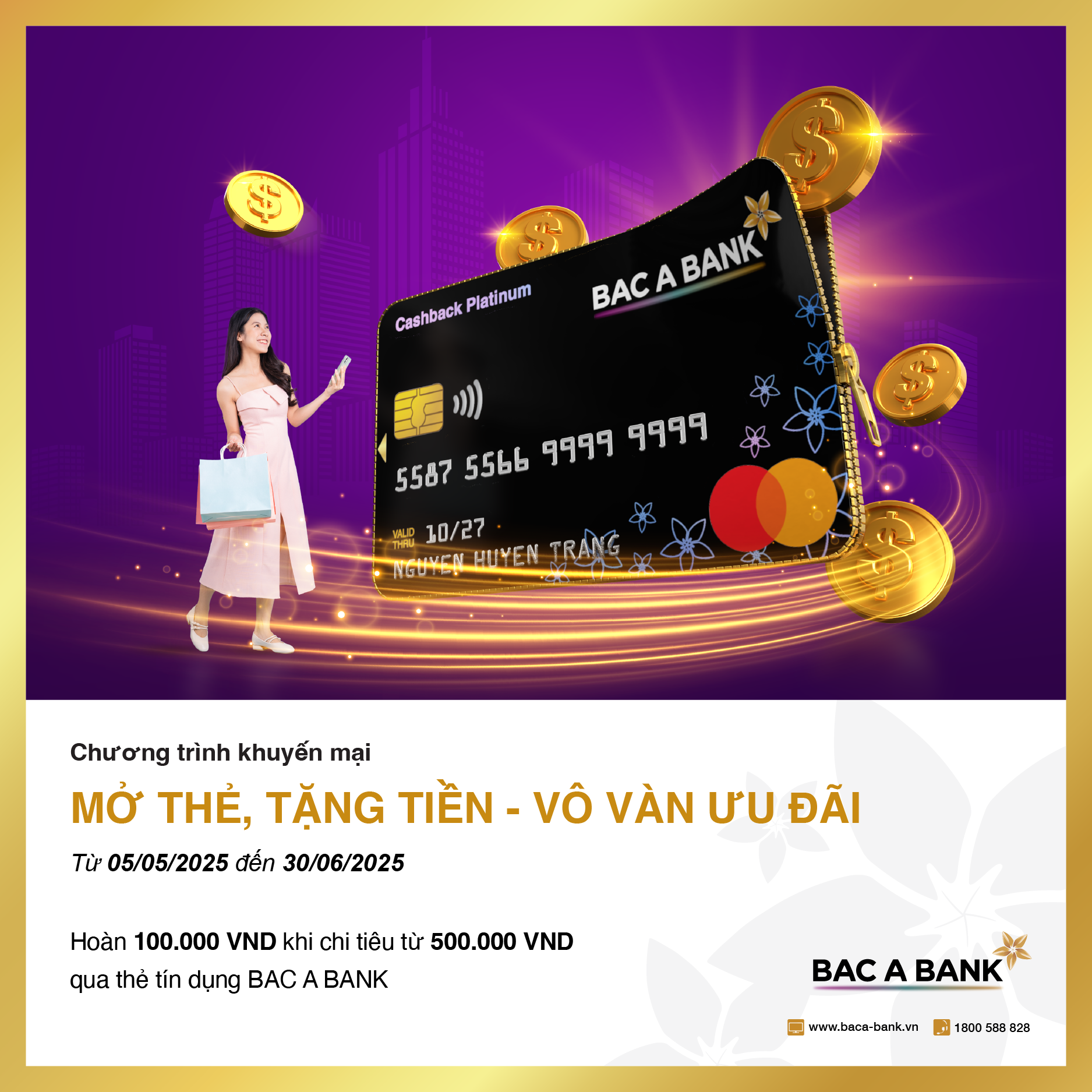 Mở thẻ tín dụng Bắc Á Bank: Miễn phí thường niên, hoàn tiền ‘ngập ví’ - 1