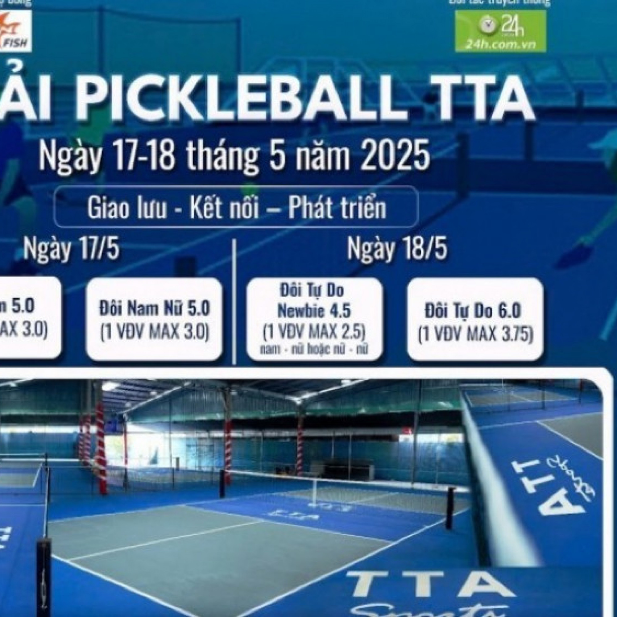  - Mở cổng đăng ký giải Pickleball TTA 2025: Sân chơi chỉn chu và công bằng cho các tay vợt phong trào