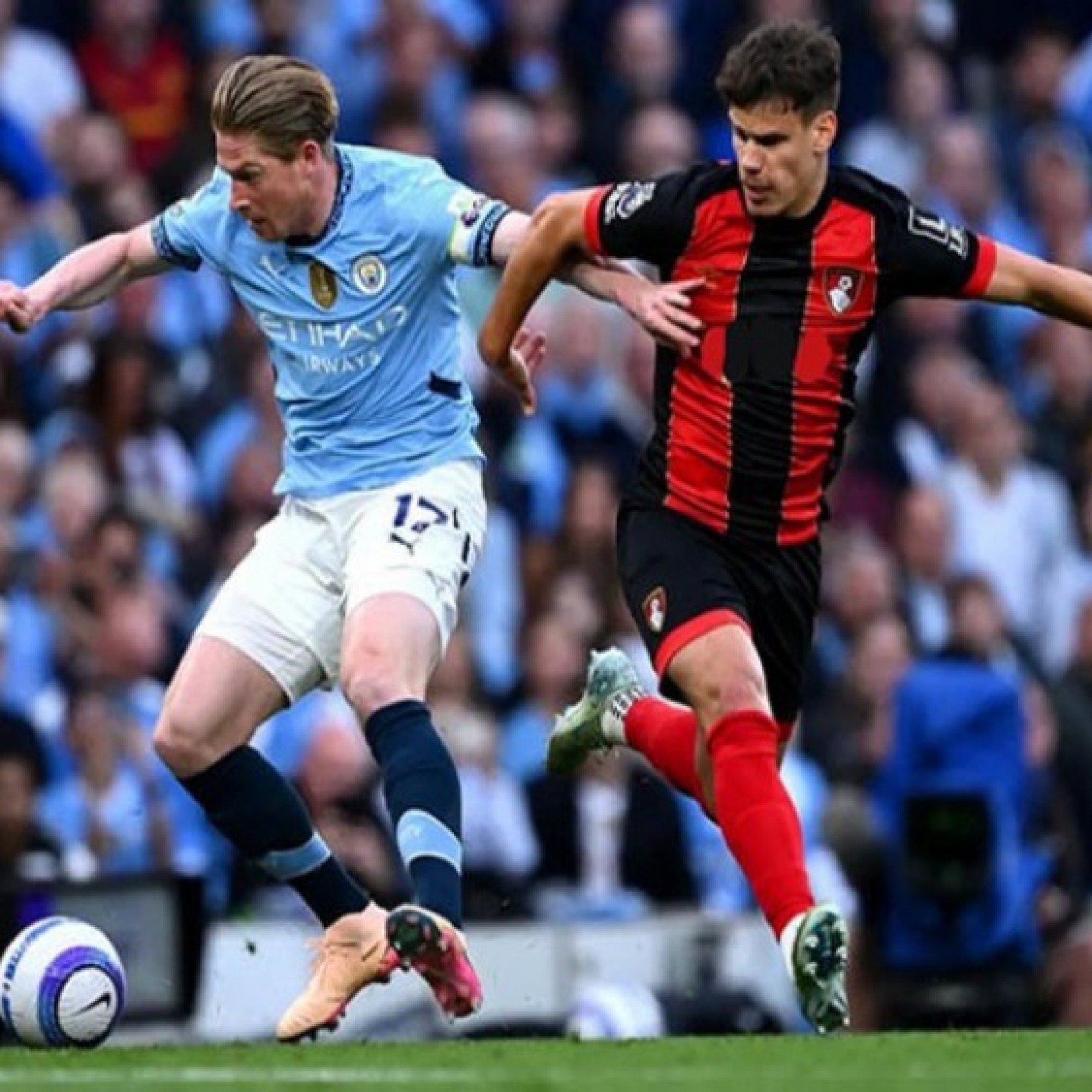  - Video bóng đá Man City - Bournemouth: Điên rồ 2 thẻ đỏ, đoạn kết đẹp cho De Bruyne (Ngoại hạng Anh)