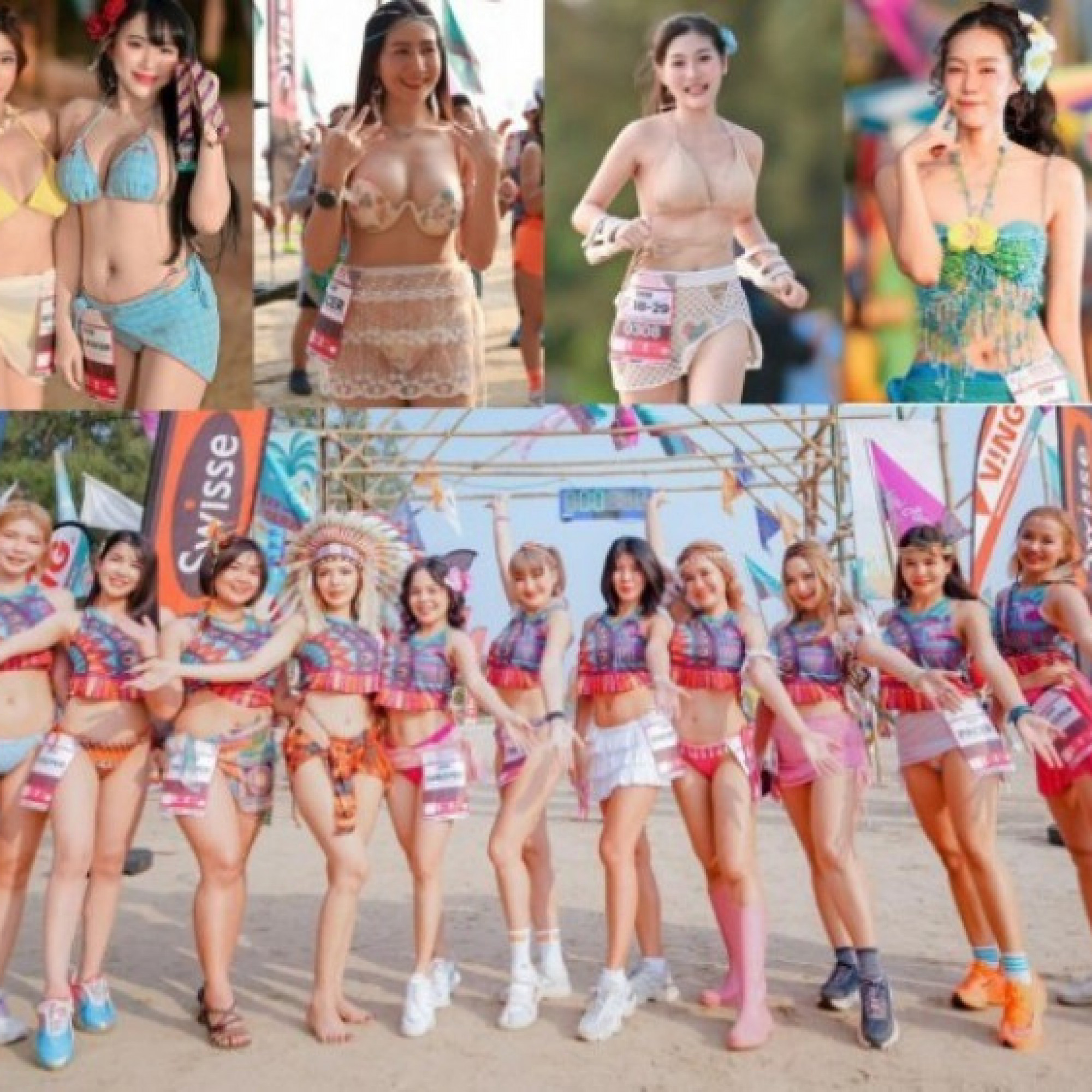  - "Hoa mắt" giải bikini marathon Thái Lan: Dàn nữ thổ dân xinh đẹp mặc áo tắm