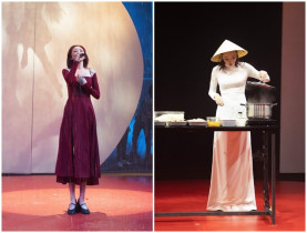  - Tóc Tiên nấu bánh canh, đu dây trên sân khấu