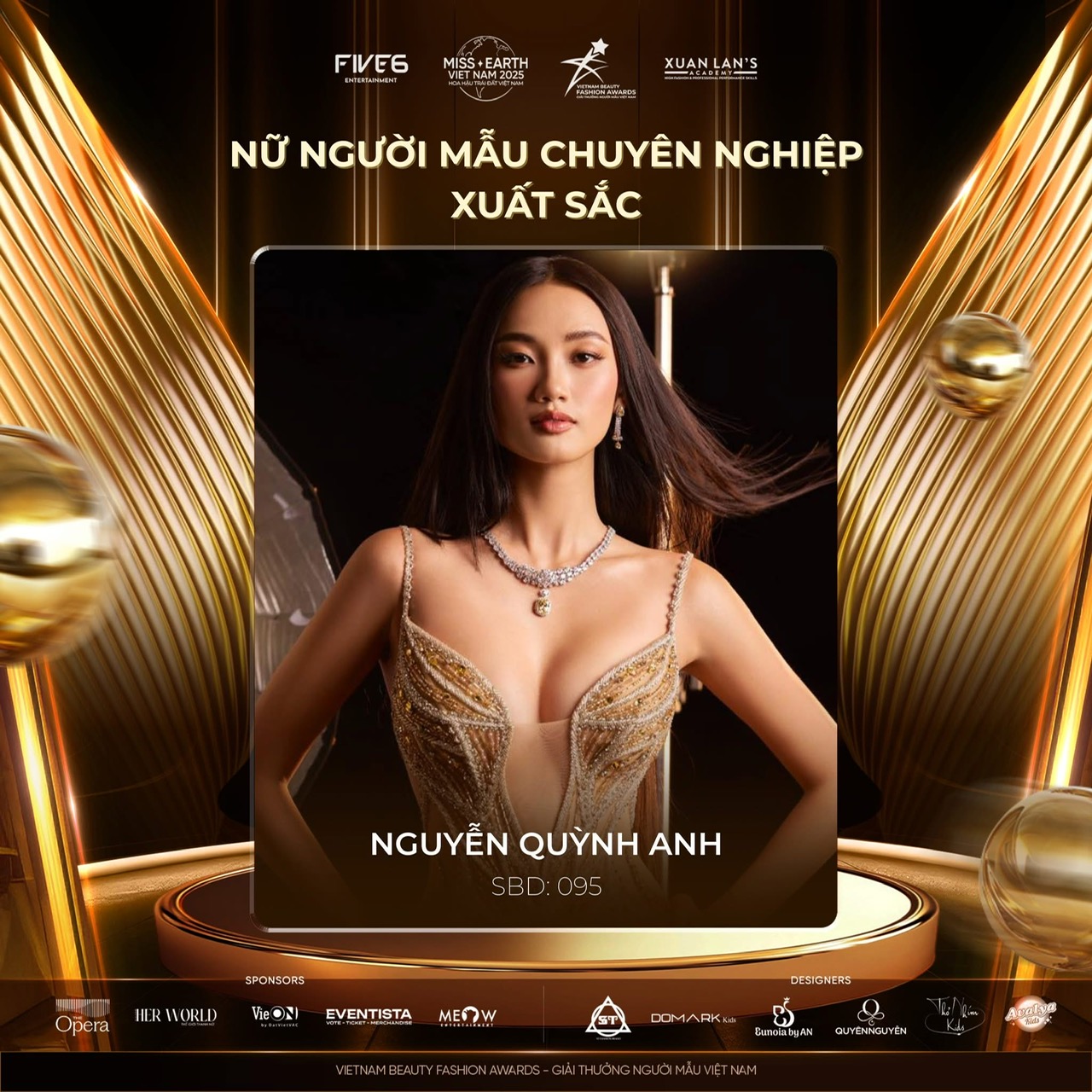 Siêu mẫu Quỳnh Anh được vinh danh ‘Người mẫu chuyên nghiệp xuất sắc’ tại Vietnam Beauty Fashion Awards 2025 - 1