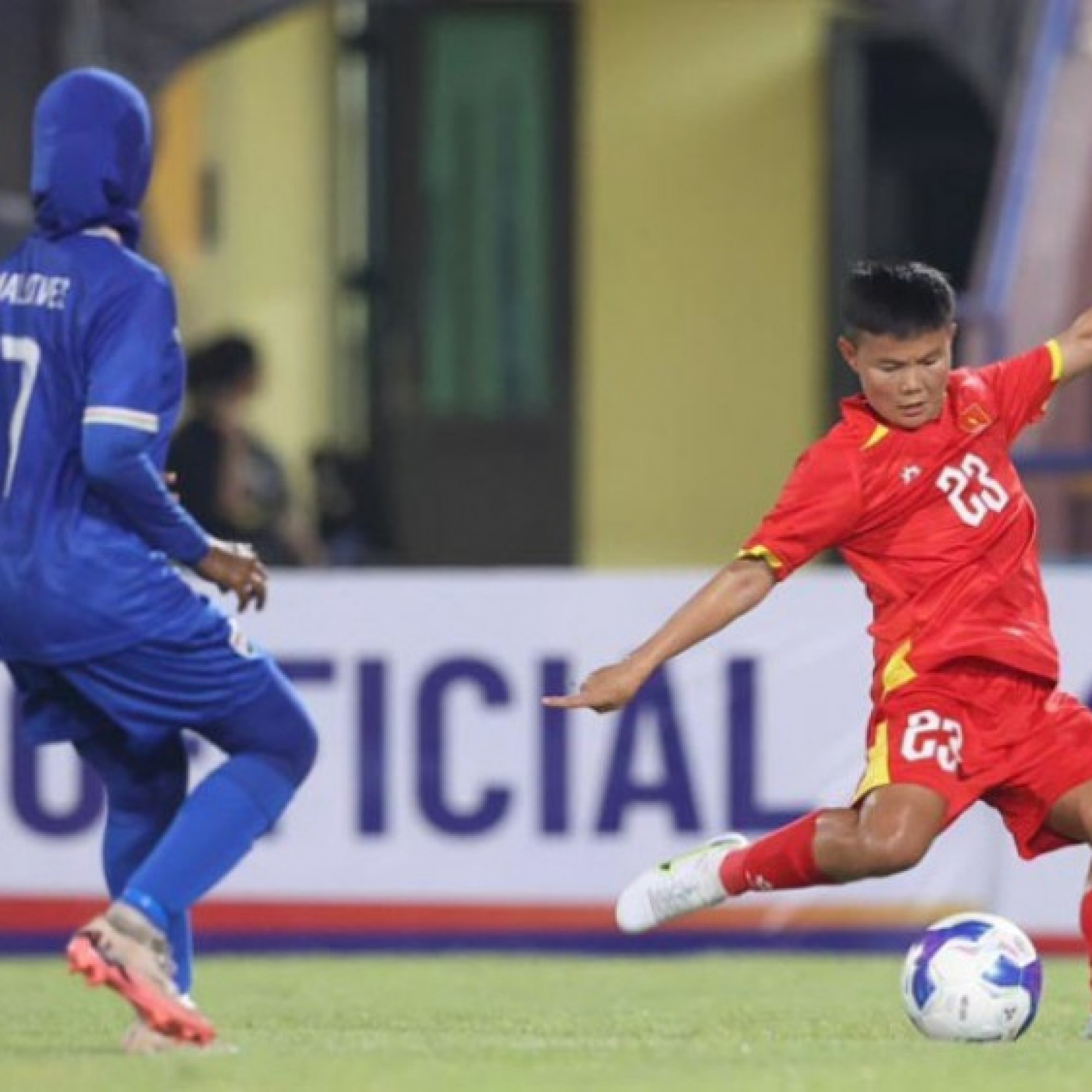  - Video bóng đá ĐT nữ Việt Nam - Maldives: 7 bàn vượt trội, tiếc nuối Huỳnh Như (Vòng loại Asian Cup)