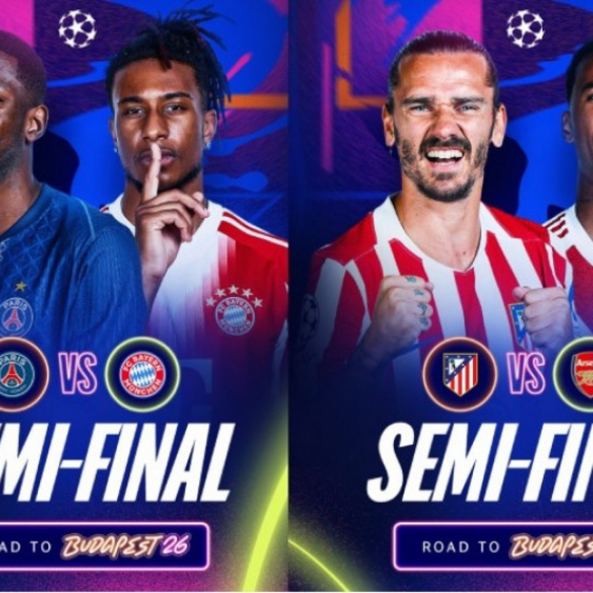  - 4 anh hào vào bán kết Cúp C1: Bayern đại chiến PSG, Arsenal đụng độ Atletico