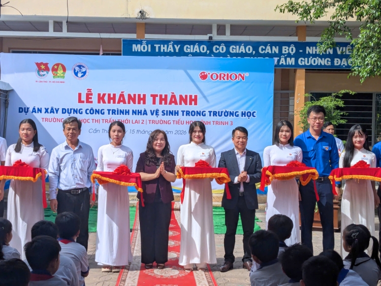 Orion trao tặng 2 công trình Nhà vệ sinh học đường tại TP. Cần Thơ - 1