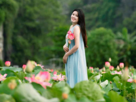  - Đầm sen khổng lồ dưới chân núi Ngọa Long vào mùa đẹp nhất