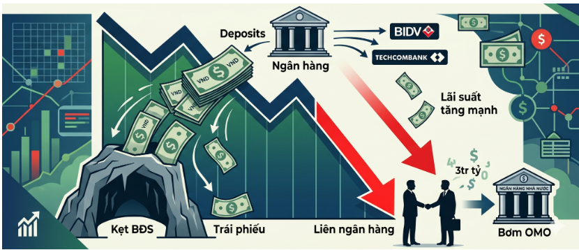 Nghịch lý thanh khoản ngành ngân hàng: Khi tăng trưởng tín dụng nới rộng khoảng cách với dòng tiền gửi - 1