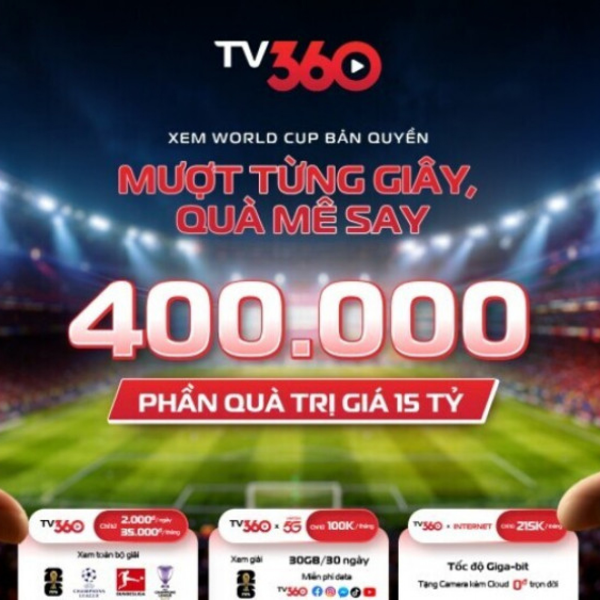  - TV360 sẵn sàng cho World Cup và 400.000 phần quà cho người hâm mộ