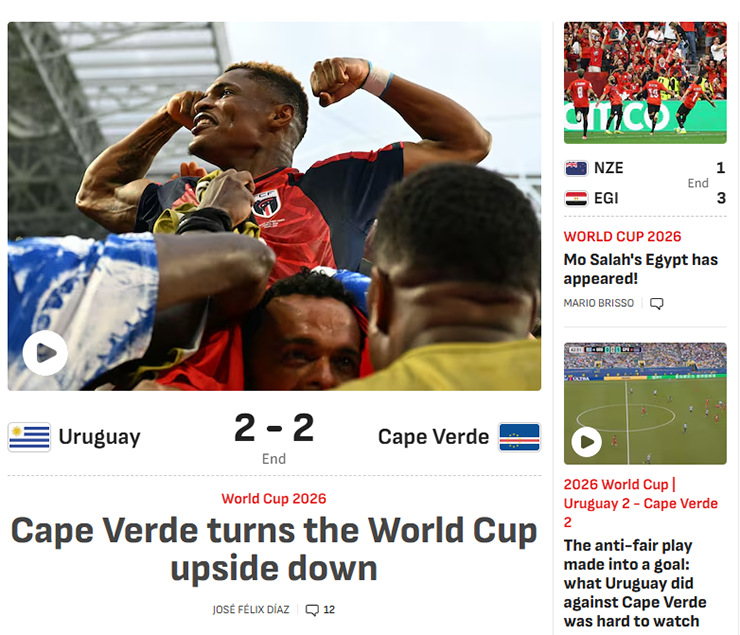 Báo chí thế giới thán phục Cape Verde, "tý hon" làm đảo ngược World Cup 2026 - 2