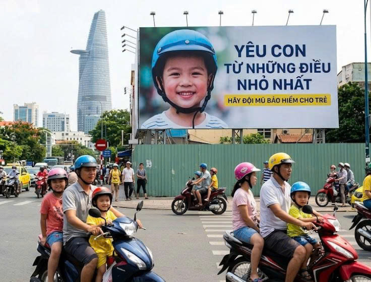 Mũ bảo hiểm cho trẻ em: Khi sự vô tâm chạm đến ranh giới của nhân quyền