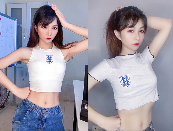 Hot girl Giáng Tiên vòng ba 100cm, dáng bốc lửa đặt cửa tuyển Anh vô địch EURO - 4