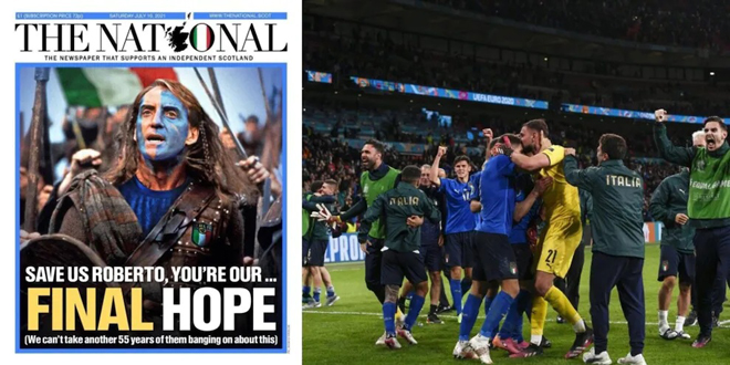 Châu Âu chia rẽ vì chung kết EURO: Báo Scotland công khai ủng hộ Italia - 2