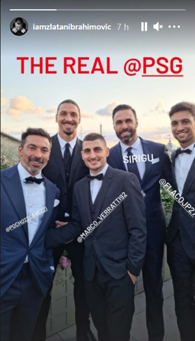 Verratti vô địch EURO cưới người mẫu xinh đẹp, Ibrahimovic hội ngộ dàn sao PSG - 8