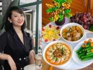 Bếp nhà mùa dịch: Mẹ trẻ xinh đẹp trổ tài, khoe mâm cơm ngon, đẹp và chất
