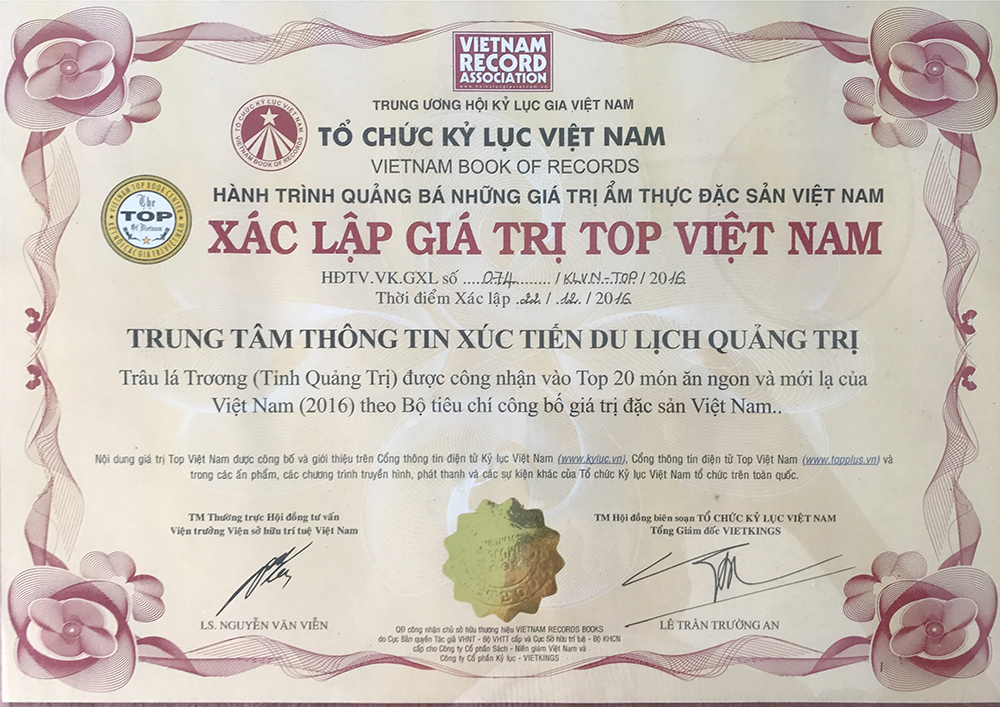 Thịt trâu lá trơng – Top “20 món ăn Việt Nam mới lạ” ở Quảng Trị - 1