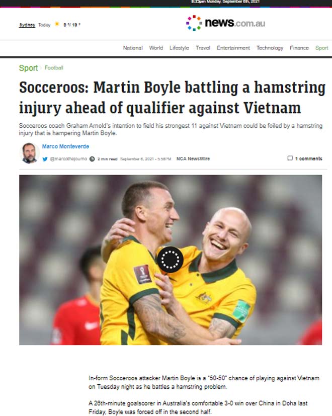Australia đấu ĐT Việt Nam: Báo Úc lộ chiến thuật, lo trụ cột đội nhà chấn thương - 1