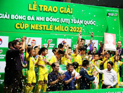 Sông Lam Nghệ An vô địch Giải bóng đá Nhi đồng toàn quốc - Cúp Nestlé MILO 2022