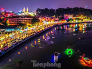 Du khảo - Vẻ đẹp lung linh như tranh của phố đi bộ đầu tiên tại Bình Dương lúc về đêm