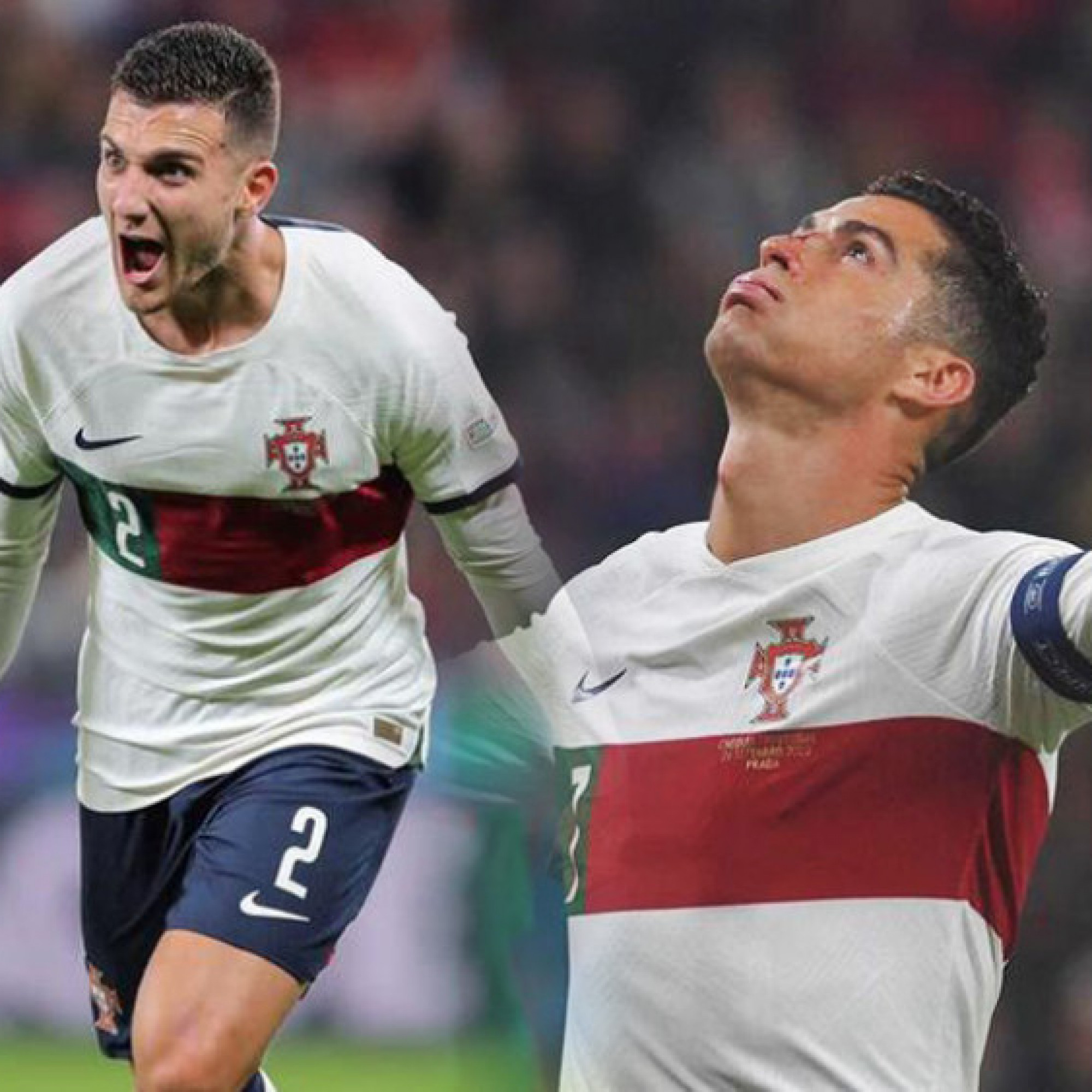  - Bồ Đào Nha thắng đậm 4-0: HLV Santos bênh vực Ronaldo, Dalot mừng cú đúp