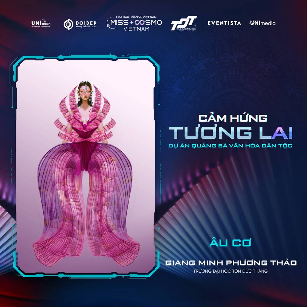 Thiết kế trang phục dân tộc của Miss Cosmo Vietnam 2023: Văn hóa Việt sống động dưới lăng kính thời trang - 3