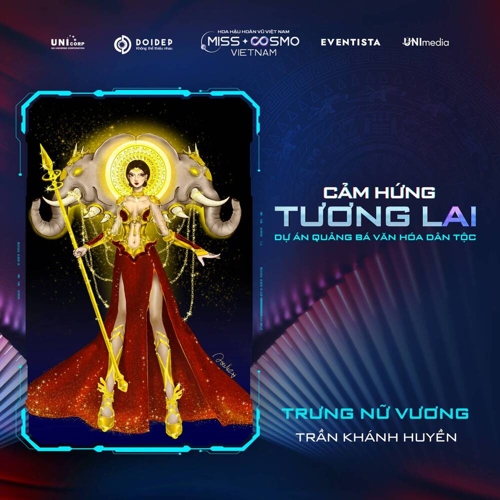 Thiết kế trang phục dân tộc của Miss Cosmo Vietnam 2023: Văn hóa Việt sống động dưới lăng kính thời trang - 5