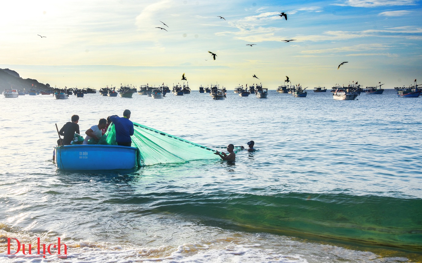 vay luoi bat ca don binh minh ruc ro o lang chai nhon ly - 7