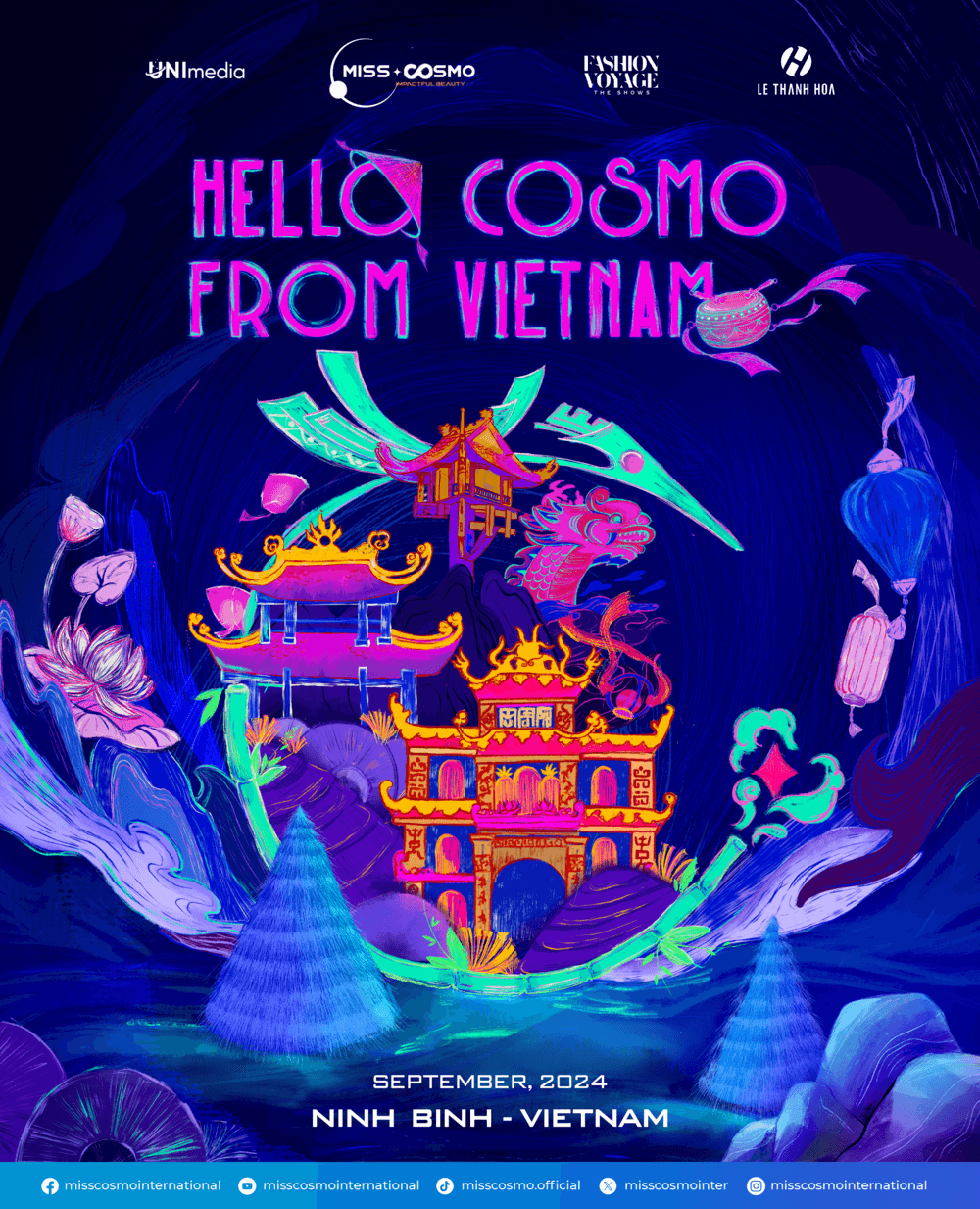 Đón chờ Fashion show "Hello Cosmo From Vietnam" kết hợp với NTK Lê Thanh Hòa, Đạo diễn Long Kan tổ chức tại Tràng An, Ninh Bình - 1