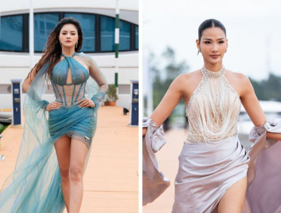 Giải trí - Vietnam International Sea Fashion Festival: Vũ Thu Phương khoe dáng trên du thuyền tỉ đô, Hoàng Thùy khéo léo xử lý sự cố