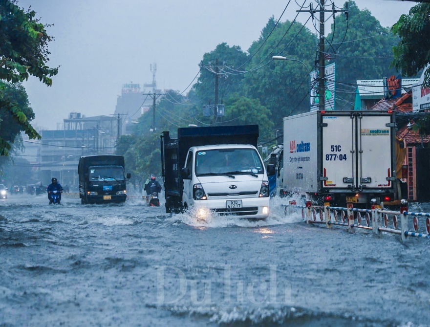 Mưa giông gió lốc khiến cây xanh bật gốc và ngập nặng nhiều tuyến đường - 13