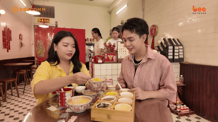 Tuấn Kiệt và Chen Ru Lu hào hứng với món chè lục bảo tại Bình Thạnh - 3