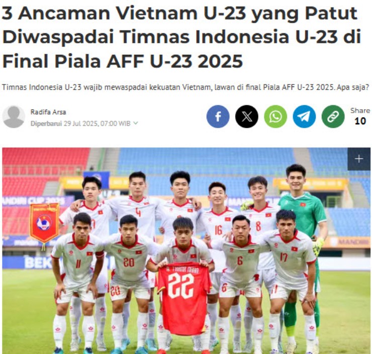Báo Indonesia e ngại sức mạnh của U23 Việt Nam, chuyên gia hiến kế hạ nhà vô địch - 1