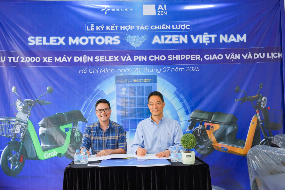 Selex Motors và AIZEN Việt Nam "bắt tay" tài trợ 2.000 xe máy điện cho tài xế công nghệ - 1