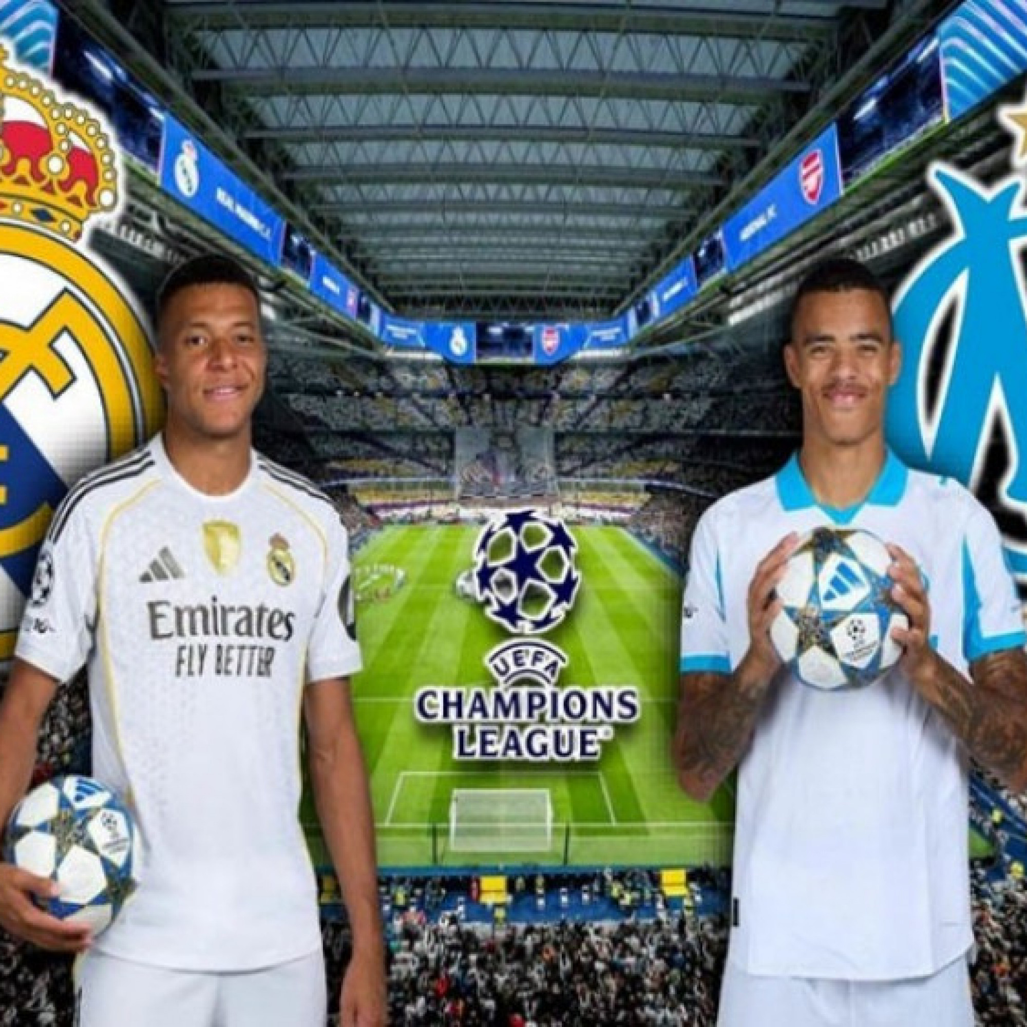  - Trực tiếp bóng đá Real Madrid - Marseille: Chờ Mbappe so tài Greenwood (Cúp C1)