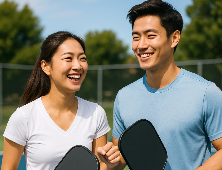 Bi hài pickleball: Vợ đánh cặp với chồng, bị mắng nhiều hơn số lần chạm bóng - 1