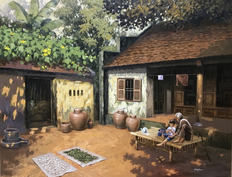 Ký ức làng quê trong tranh