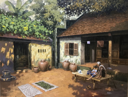 Giải trí - Ký ức làng quê trong tranh