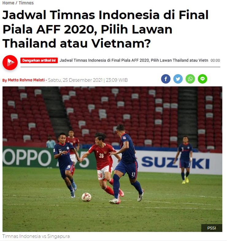 Báo Indonesia: &#34;Chọn Việt Nam hay Thái Lan cho trận chung kết AFF Cup?&#34; - 1